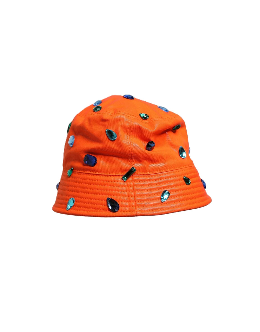 Dolce & Gabbana Orange Crystal Embellished Bucket Fisherman Cap Hat - 60 cm|XL