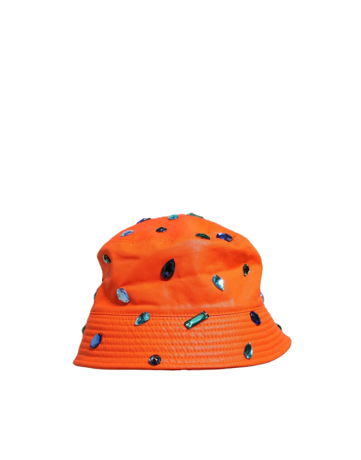 Dolce & Gabbana Orange Crystal Embellished Bucket Fisherman Cap Hat - 60 cm|XL