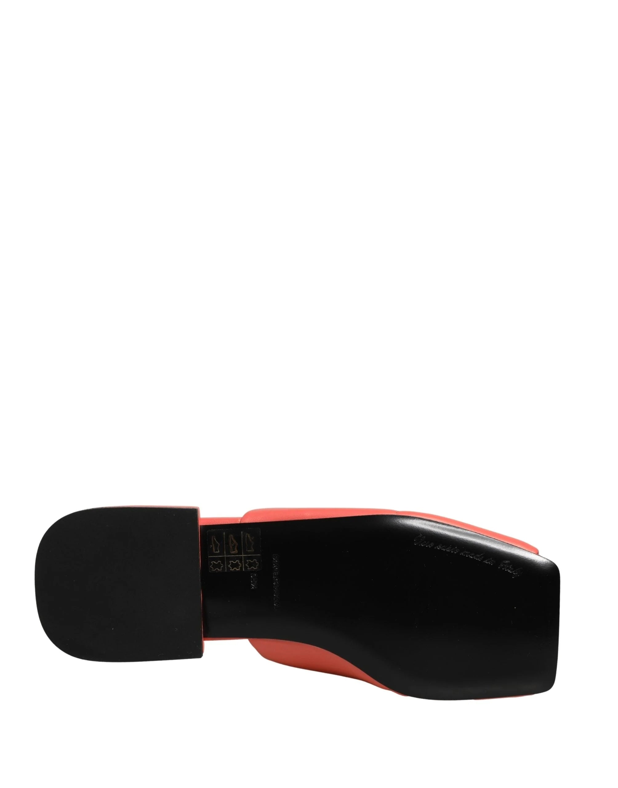 Dolce & Gabbana Orange DG Logo Leather Flats Sandals Shoes - EU35/US4.5