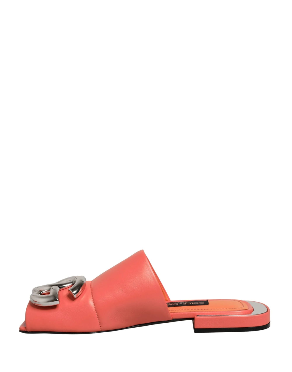 Dolce & Gabbana Orange DG Logo Leather Flats Sandals Shoes - EU35/US4.5