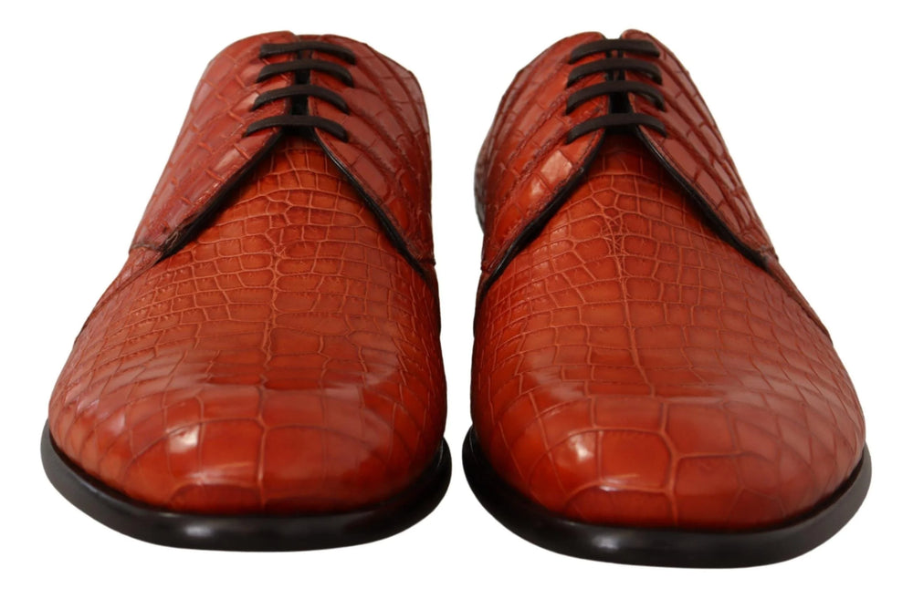 Dolce & Gabbana Orange Exotic Leather Dress Derby Shoes - Shoes