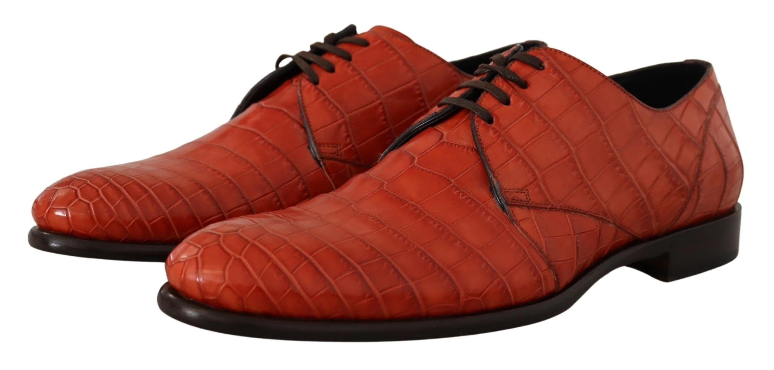 Dolce & Gabbana Orange Exotic Leather Dress Derby Shoes - Shoes