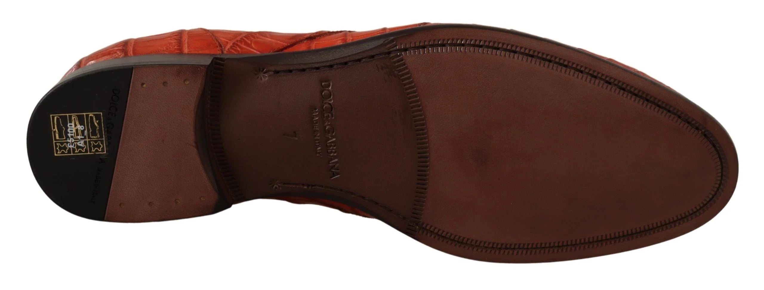 Dolce & Gabbana Orange Exotic Leather Dress Derby Shoes - Shoes
