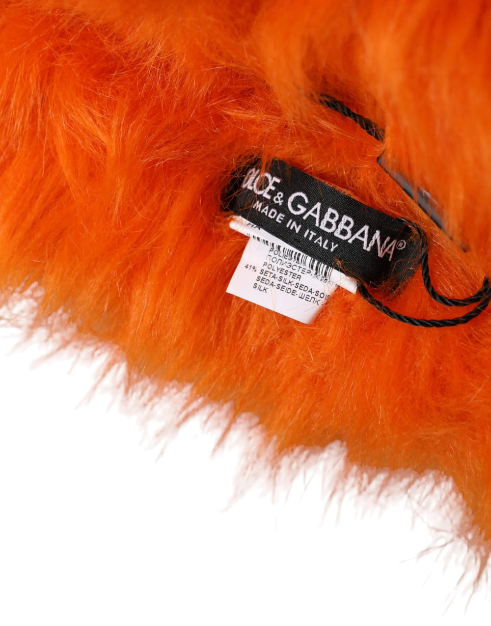 Dolce & Gabbana Orange Faux Fur Whole Head Wrap Hat - 57 cm|S - Headdresses