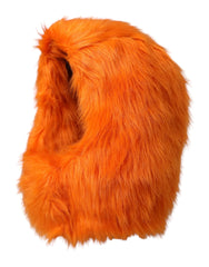 Dolce & Gabbana Orange Faux Fur Whole Head Wrap Hat - 57 cm|S - Headdresses