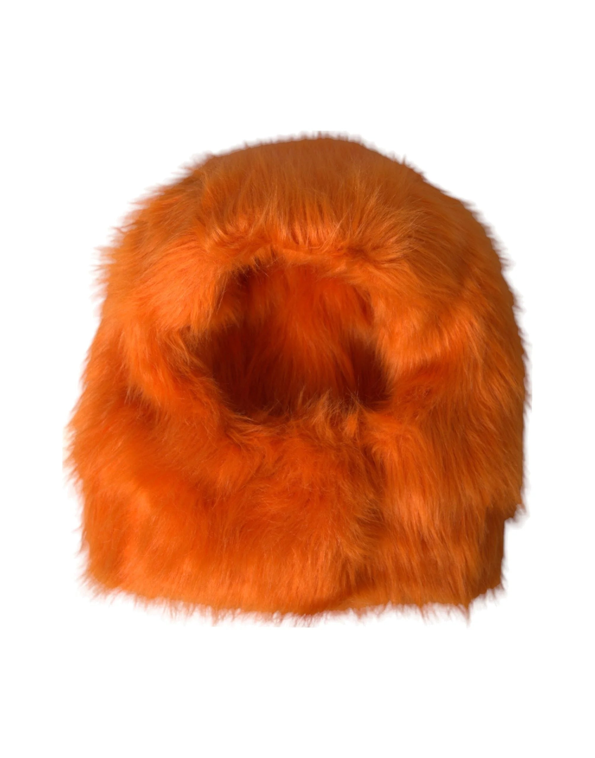 Dolce & Gabbana Orange Faux Fur Whole Head Wrap Hat - 57 cm|S - Headdresses