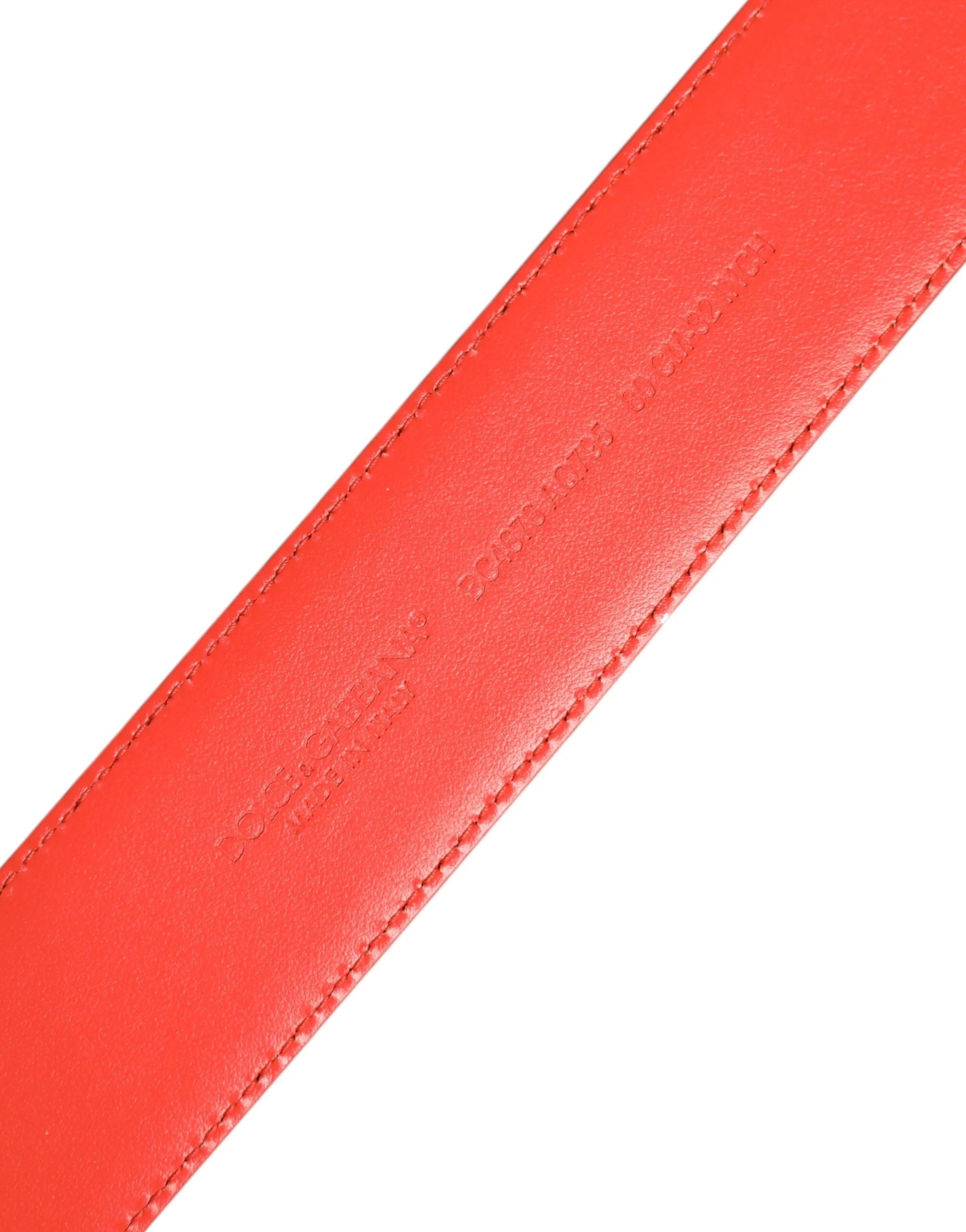 Dolce & Gabbana Orange Gold Tone Metal Logo Buckle Belt - 85 cm / 34 Inches - Belts