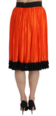 Dolce & Gabbana Orange High Waist Knee Length Skirt - IT40|S