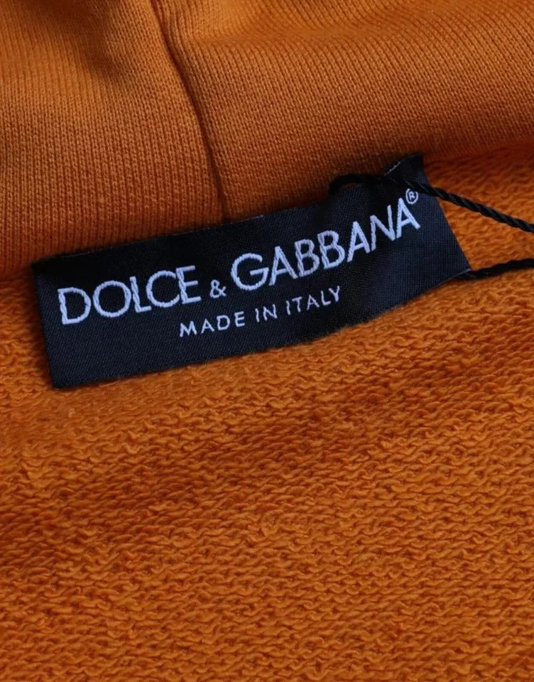 Dolce & Gabbana Orange Hooded Pullover Sweatshirt Sweater - IT48 | M - Hoodies