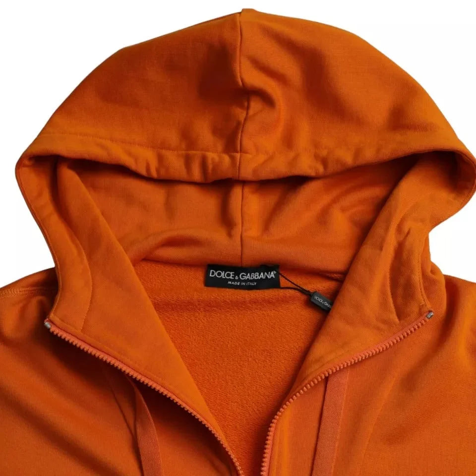 Dolce & Gabbana Orange Hooded Pullover Sweatshirt Sweater - IT48 | M - Hoodies