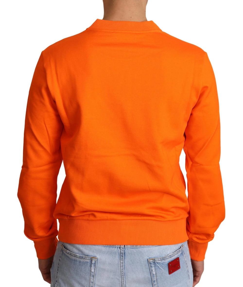 Dolce & Gabbana Orange King Ceasar Cotton Pullover Sweater - Sweaters