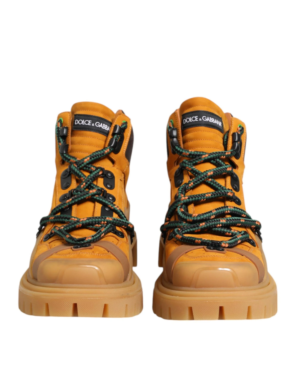 Dolce & Gabbana Orange Lace Up Trekking Ankle Boots Shoes - EU46/US13 - Boots