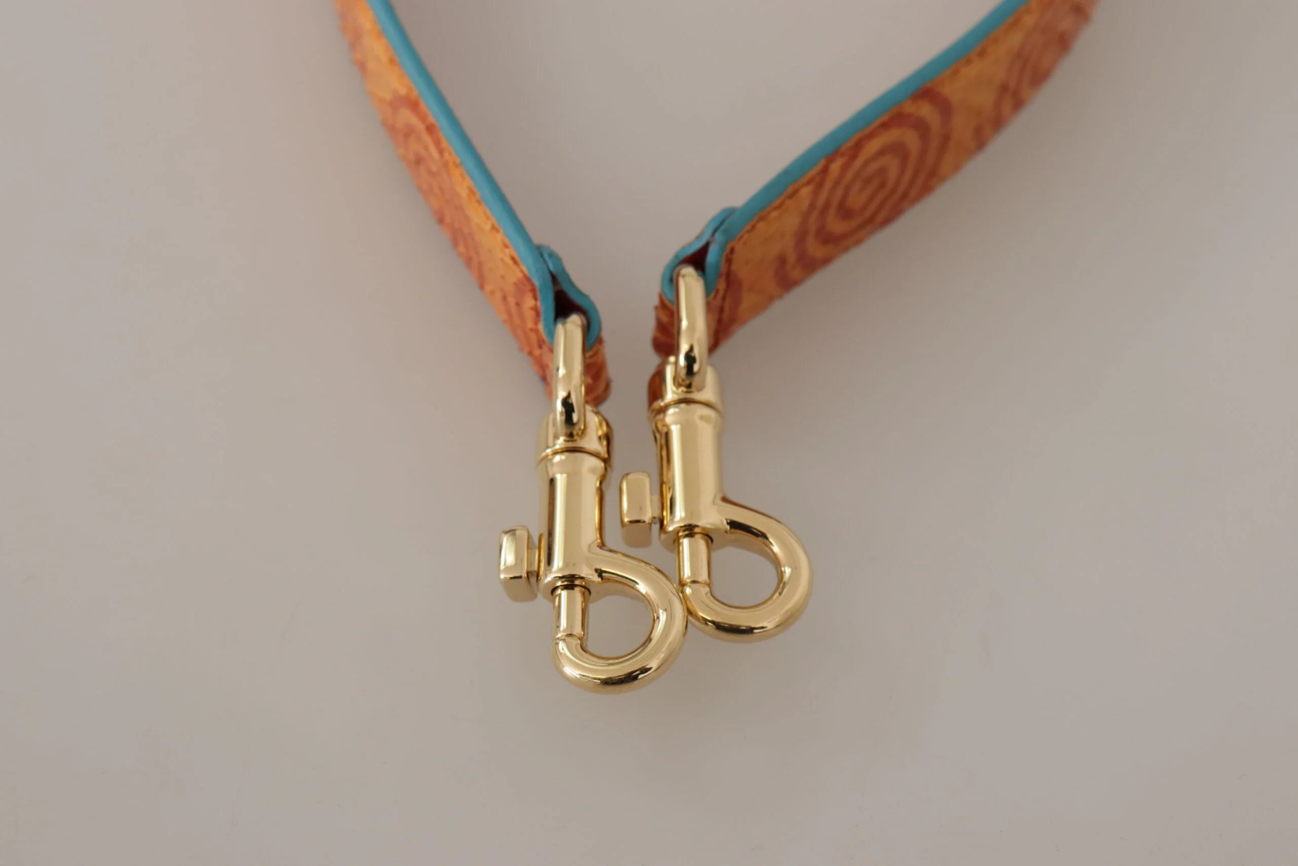 Dolce & Gabbana Orange Leather Swirl Print Bag Shoulder Strap - Handbag & Wallet Accessories