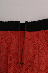 Dolce & Gabbana Orange Macramé Lace Pencil Skirt - Skirts