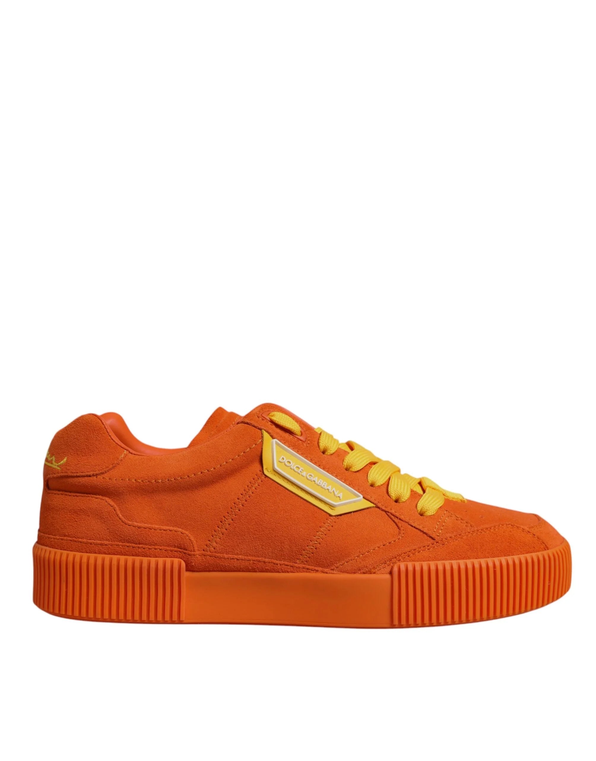Dolce & Gabbana Orange Miami Leather Low Top Sneakers Shoes - EU40/US7 - Sneakers