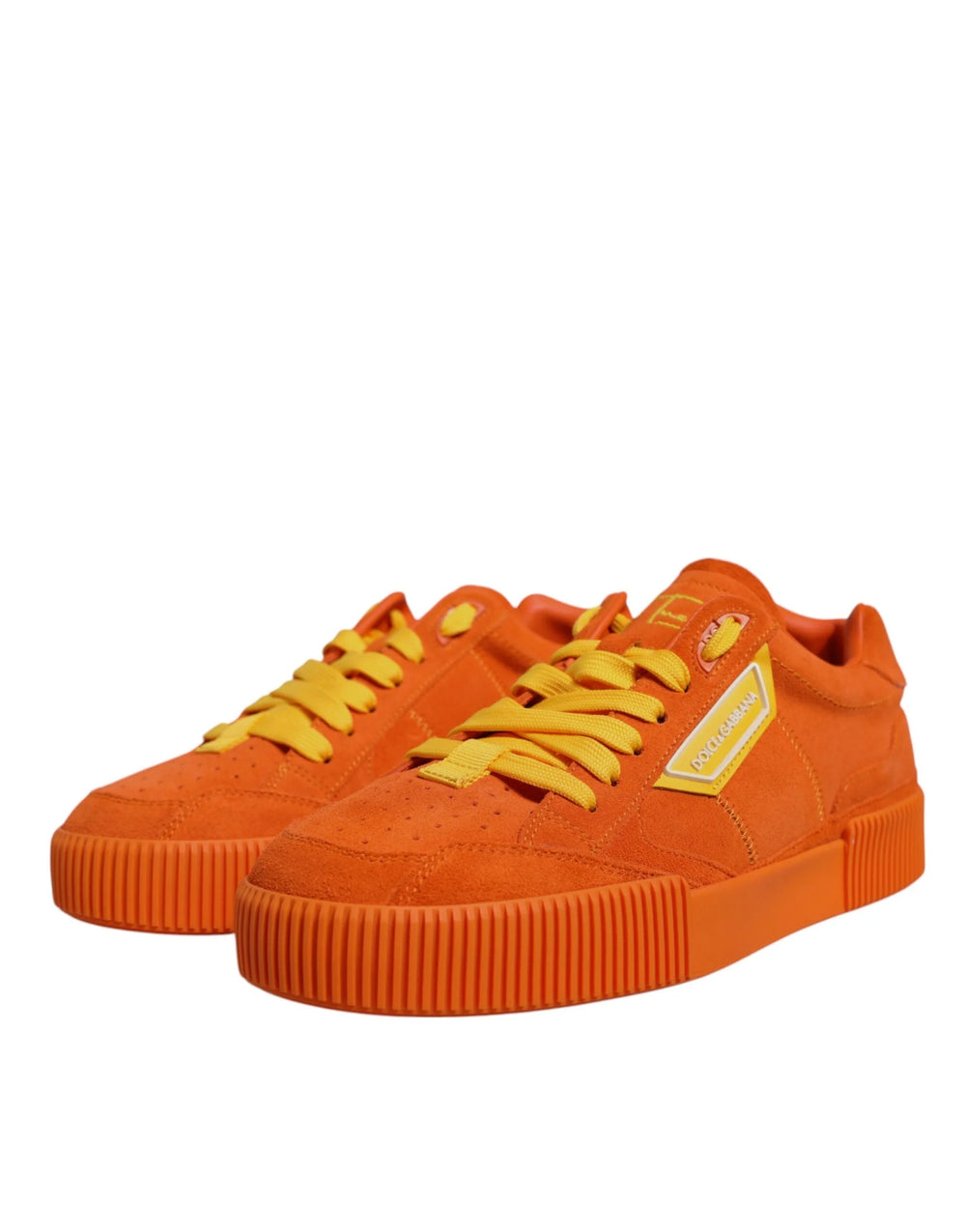 Dolce & Gabbana Orange Miami Leather Low Top Sneakers Shoes - EU40/US7 - Sneakers