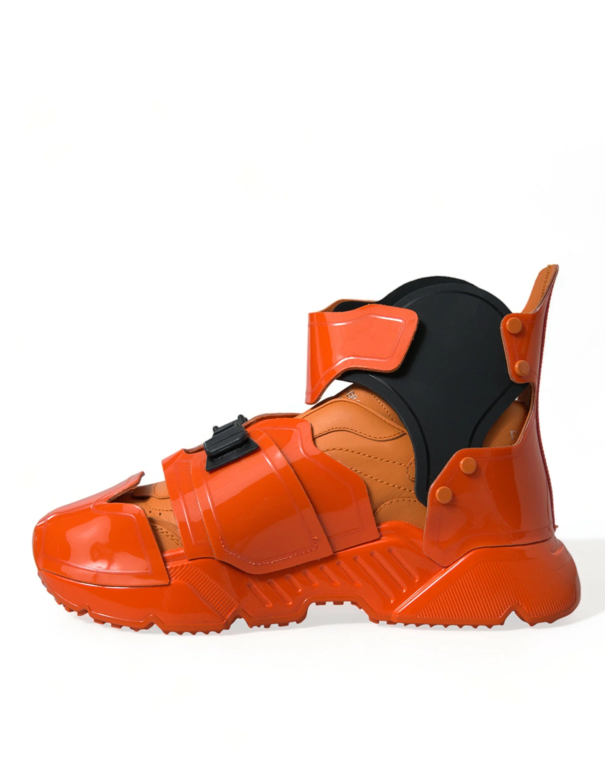 Dolce & Gabbana Orange Multi Panel Chunky High Top Sneakers Shoes - EU39/US6