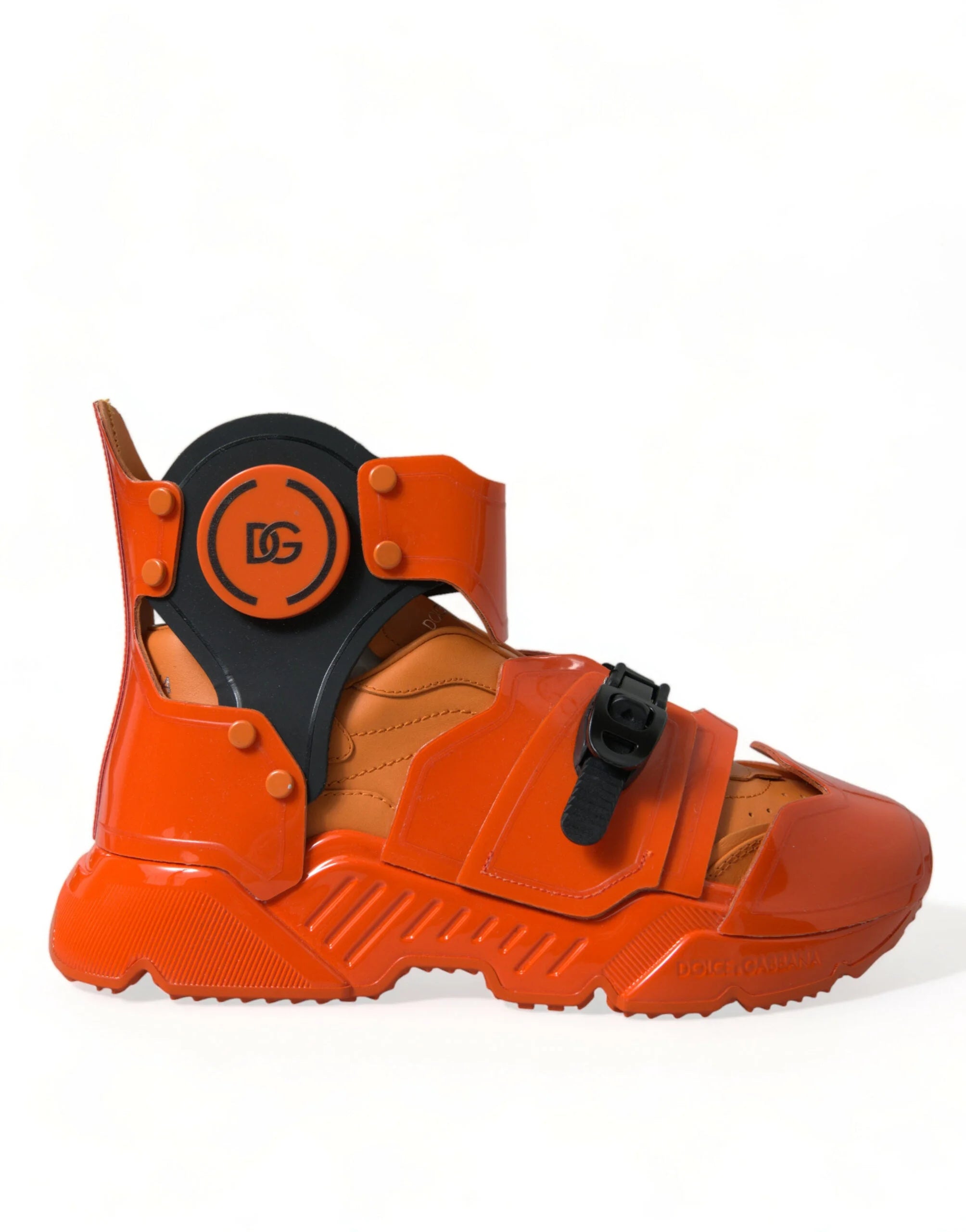 Dolce & Gabbana Orange Multi Panel Chunky High Top Sneakers Shoes - EU39/US6