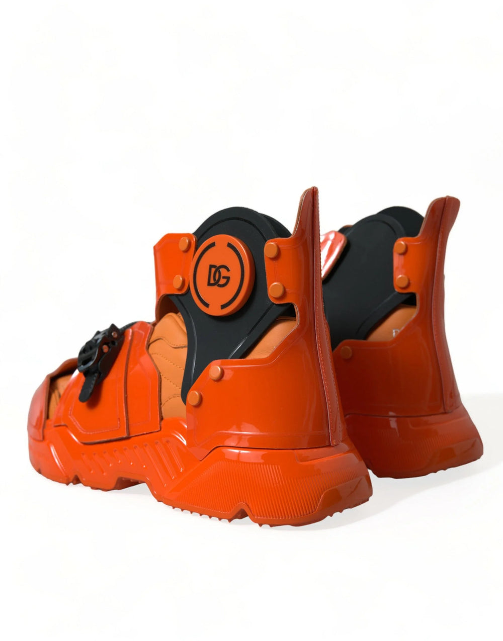 Dolce & Gabbana Orange Multi Panel Chunky High Top Sneakers Shoes - EU39/US6