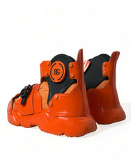 Dolce & Gabbana Orange Multi Panel Chunky High Top Sneakers Shoes - EU39/US6