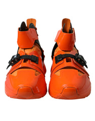 Dolce & Gabbana Orange Multi Panel Chunky High Top Sneakers Shoes - EU39/US6