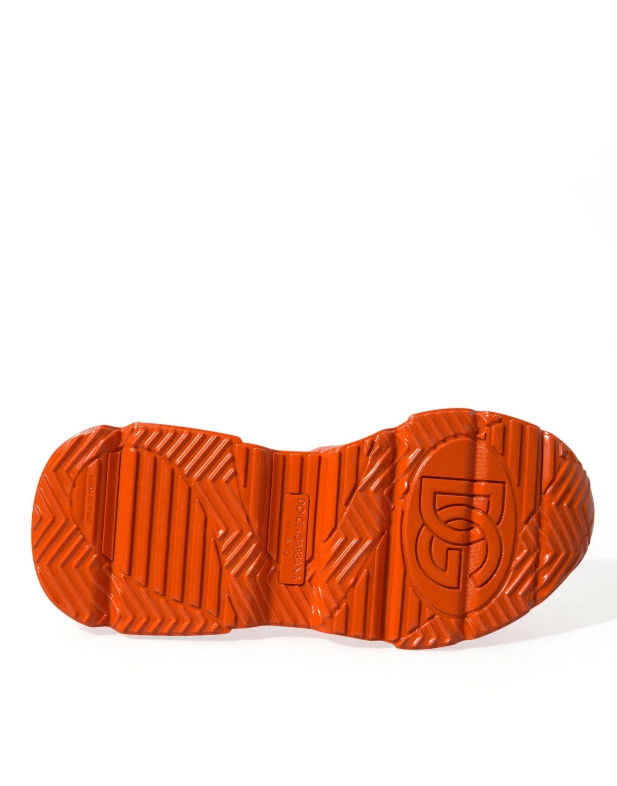 Dolce & Gabbana Orange Multi Panel Chunky High Top Sneakers Shoes - EU39/US6