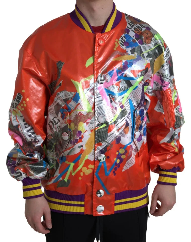 Dolce & Gabbana Orange Polyester Button Blouson Jacket - Bomber Jackets