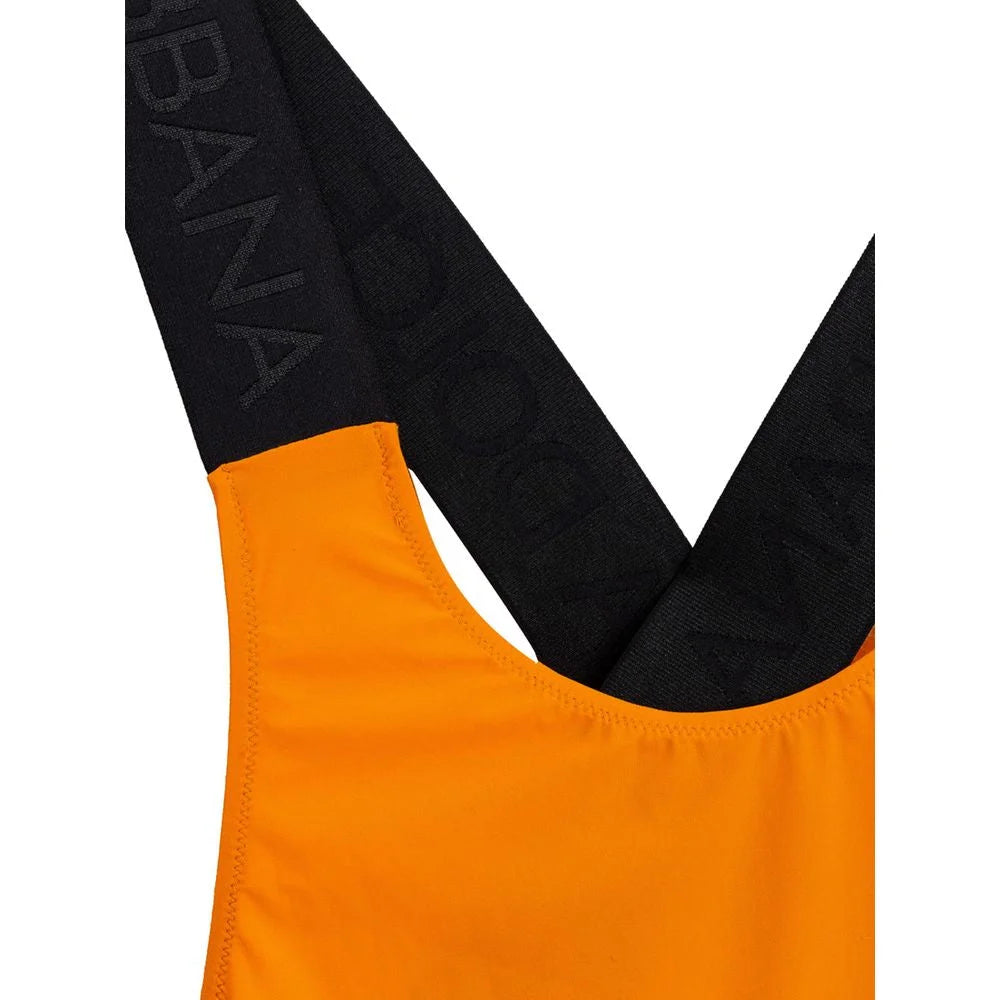 Dolce & Gabbana Orange Polyester One-Piece Swimsuit - IT2 | S - One-Piece Swimsuits