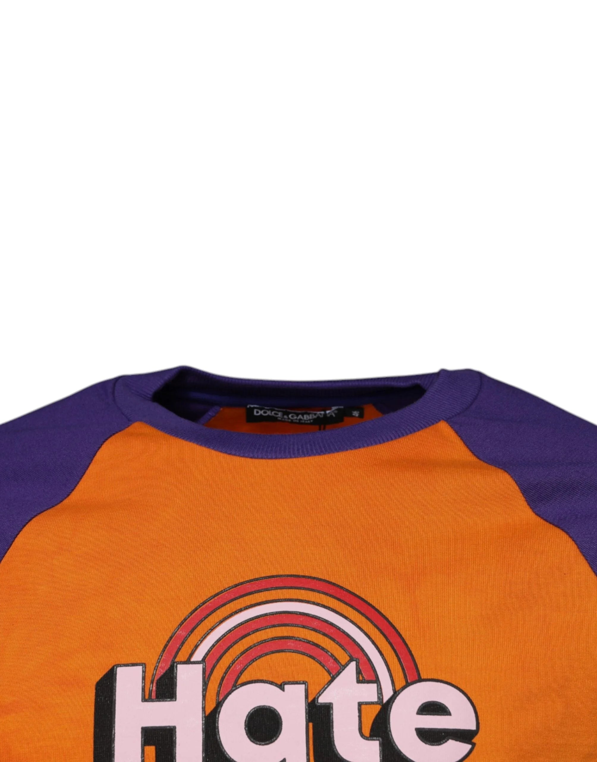 Dolce & Gabbana Orange Purple Graphic Print Short Sleeves T-shirt - IT46 | S - T-Shirts