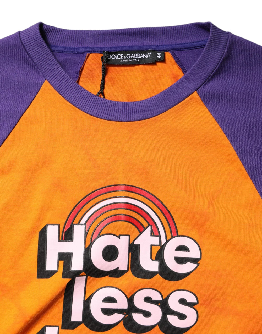 Dolce & Gabbana Orange Purple Printed Round Neck T-shirt - IT44 | XS - T-Shirts