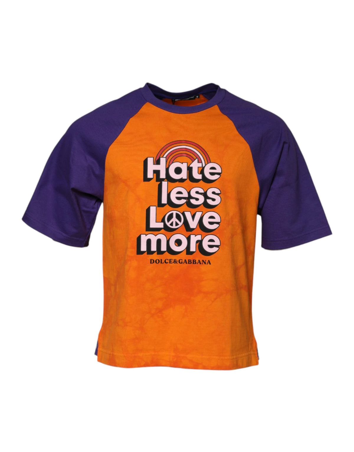 Dolce & Gabbana Orange Purple Printed Round Neck T-shirt - IT44 | XS - T-Shirts