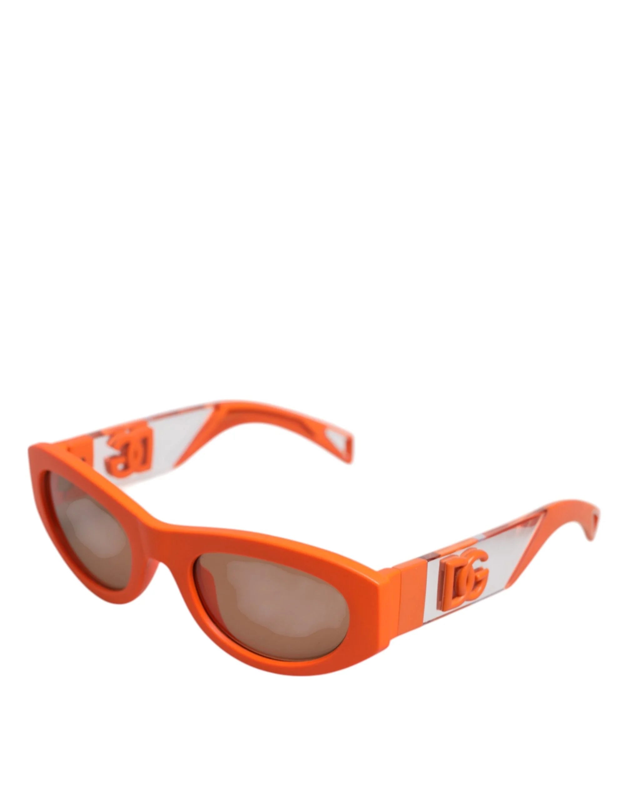 Dolce & Gabbana Orange Reborn To Live Oval Frame Logo Eyewear Sunglasses - Sunglasses