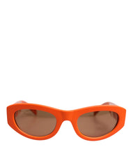 Dolce & Gabbana Orange Reborn To Live Oval Frame Logo Eyewear Sunglasses - Sunglasses