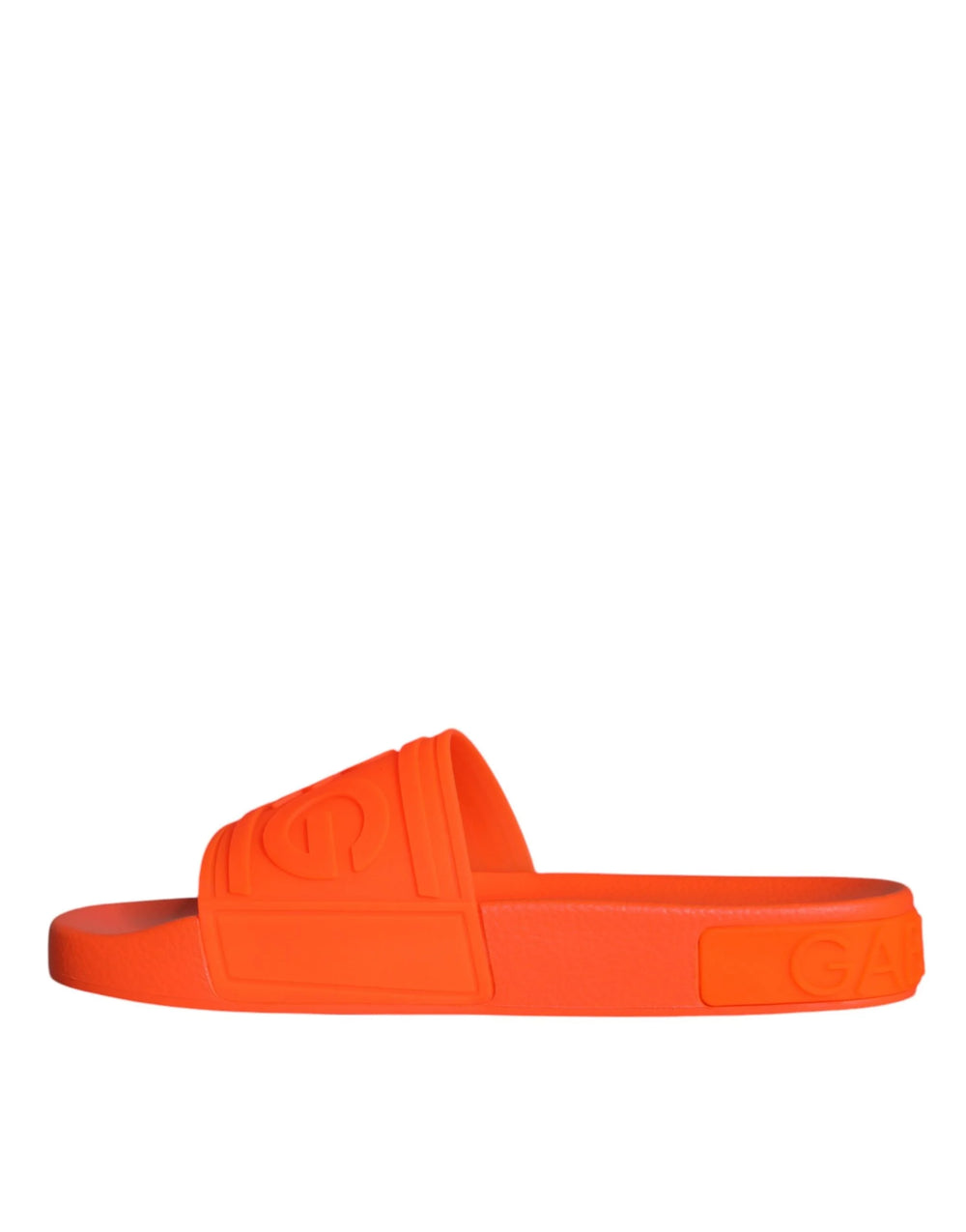 Dolce & Gabbana Orange Rubber Slides Sandals Beachwear Shoes - Sandals