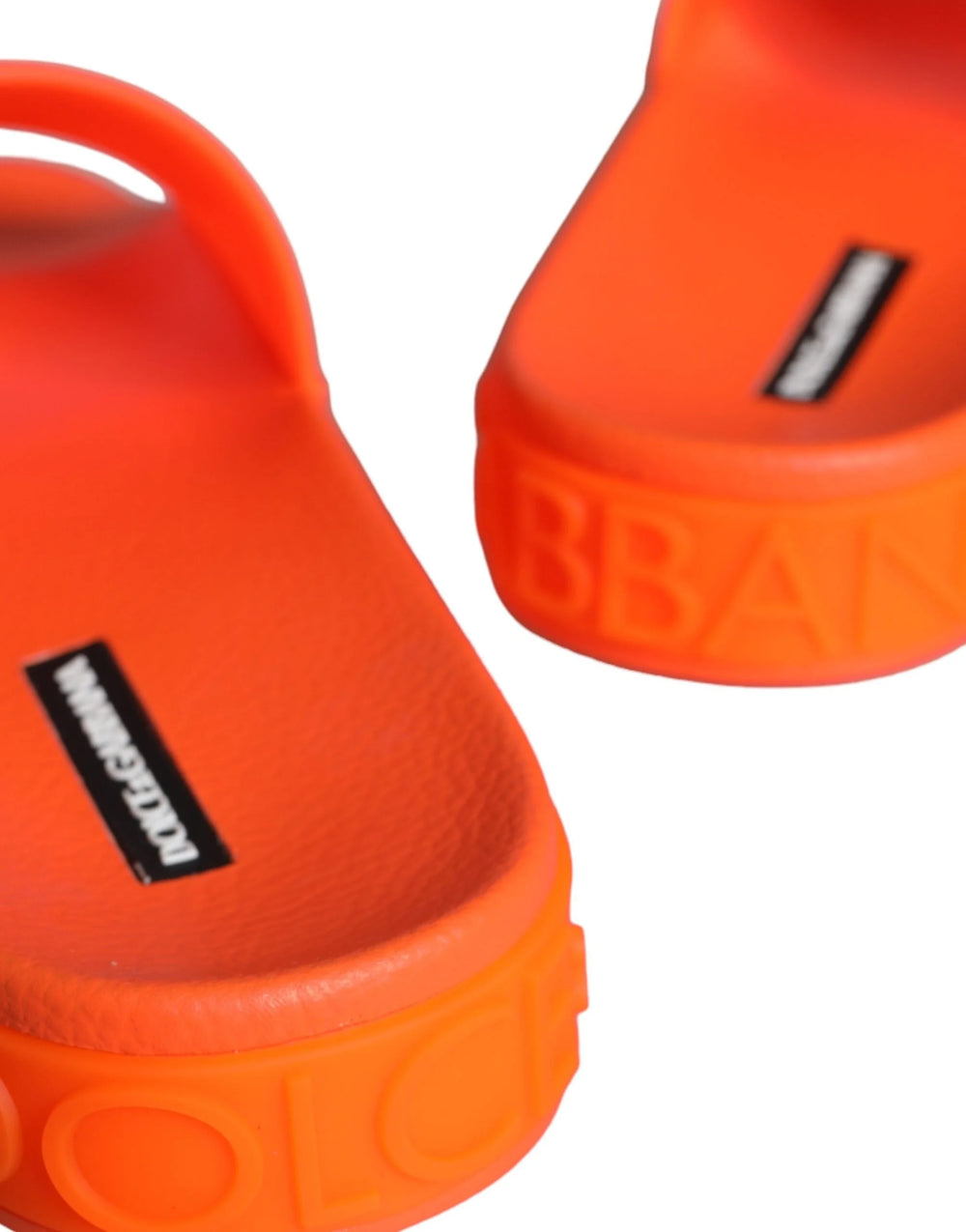 Dolce & Gabbana Orange Rubber Slides Sandals Beachwear Shoes - Sandals