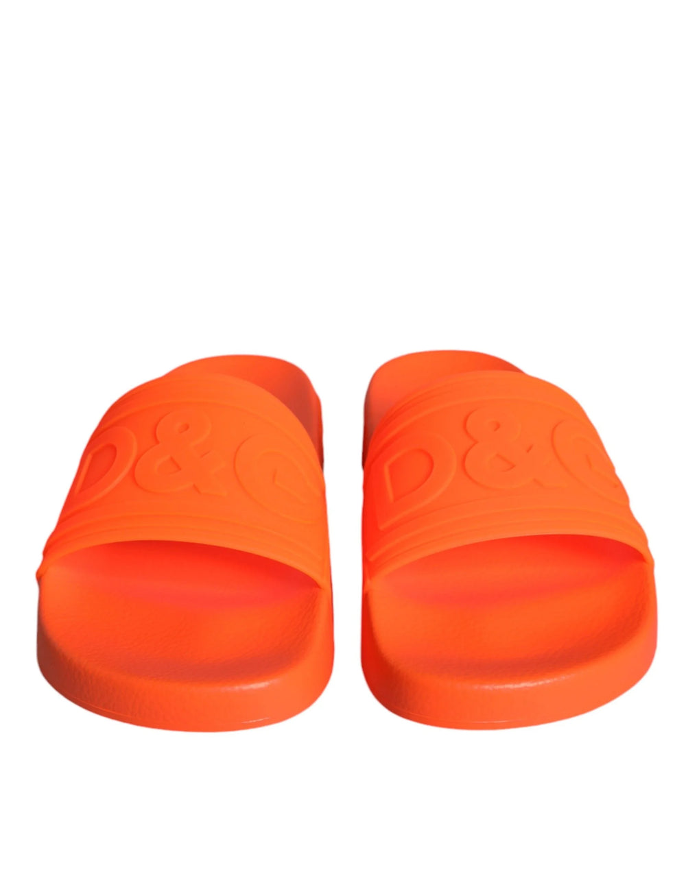 Dolce & Gabbana Orange Rubber Slides Sandals Beachwear Shoes - Sandals