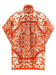 Dolce & Gabbana Orange Silk Blouse