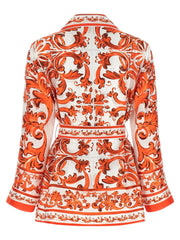 Dolce & Gabbana Orange Silk Blouse