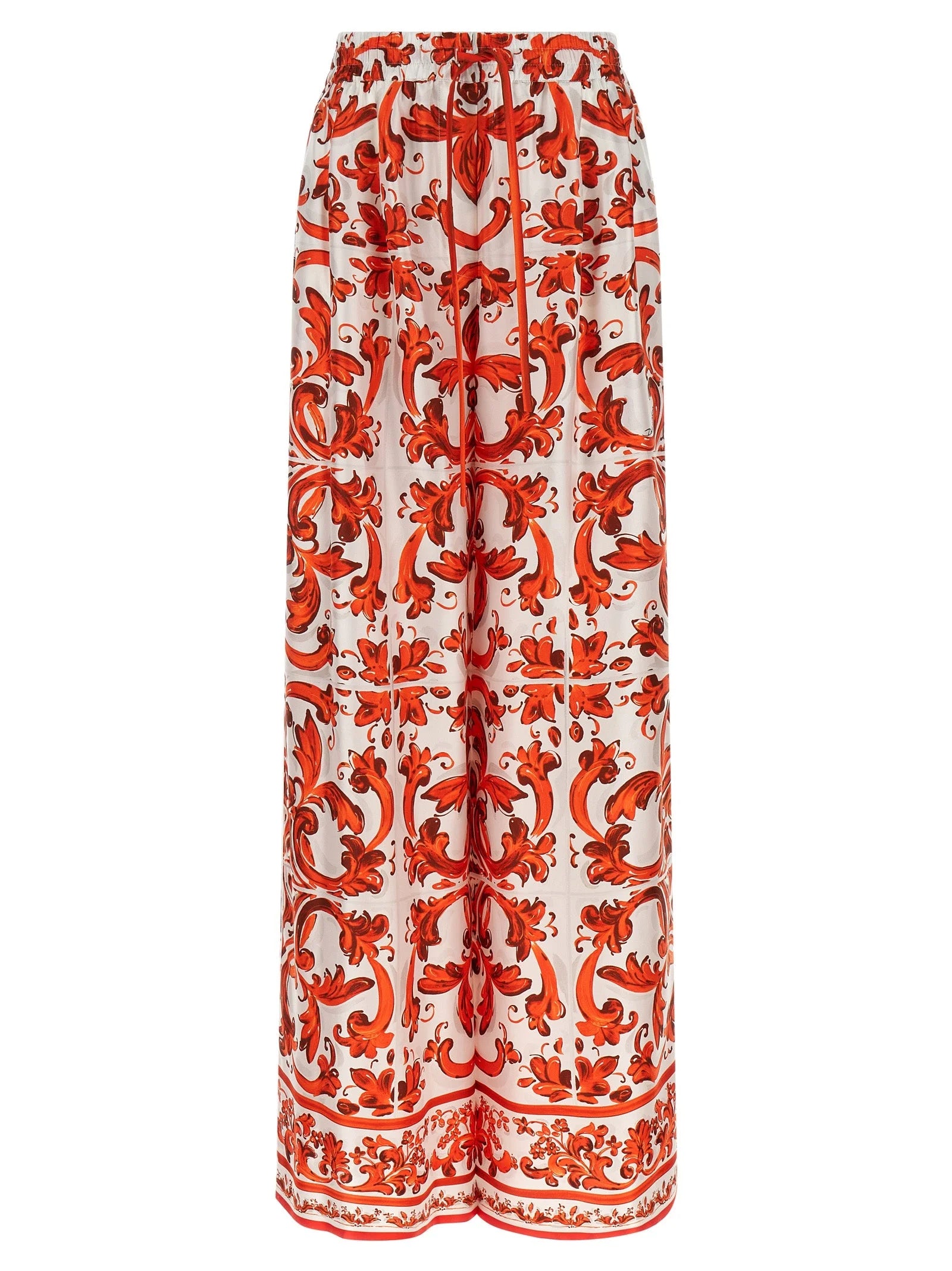 Dolce & Gabbana Orange Silk Flared Pants - IT40