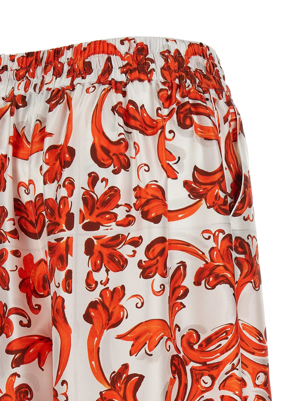 Dolce & Gabbana Orange Silk Flared Pants - IT40