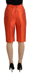 Dolce & Gabbana Orange Silk High Waist Cropped Pants - IT40|S - Trousers