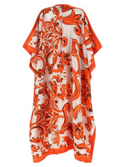 Dolce & Gabbana Orange Silk Long Dress