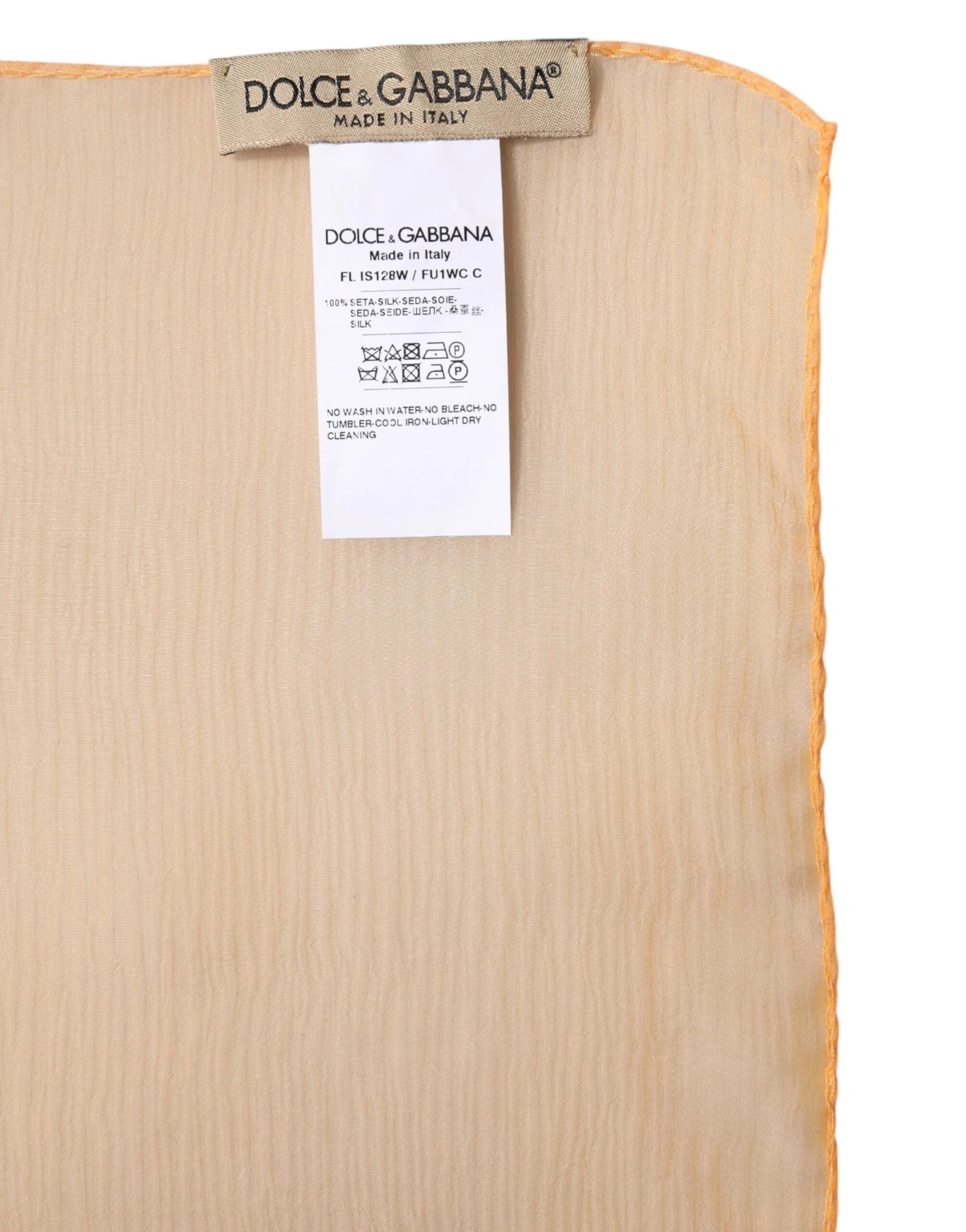 Dolce & Gabbana Orange Silk Rectangle Wrap Shawl Scarf - Scarves & Shawls