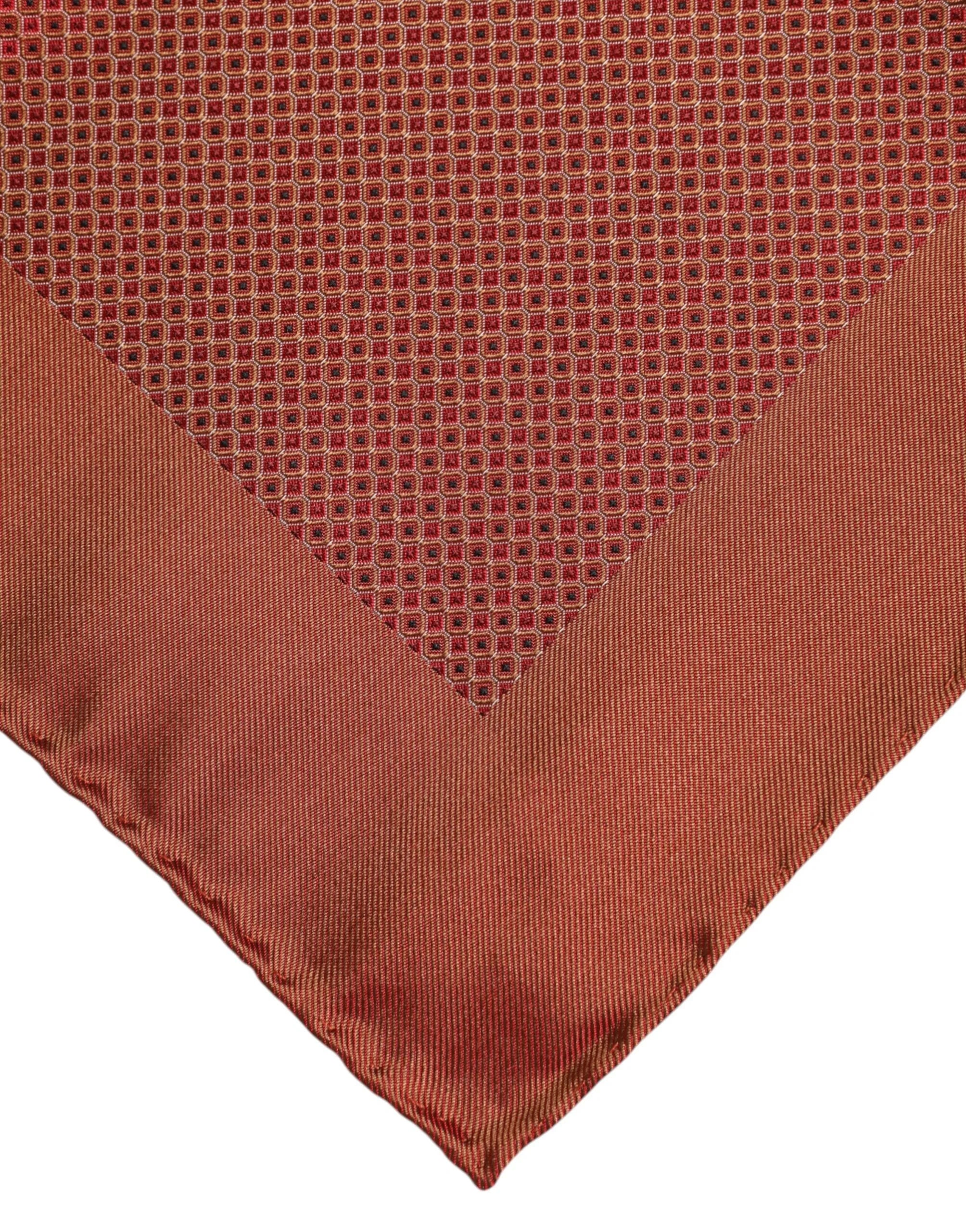 Dolce & Gabbana Orange Silk Square Men Foulard Scarf - Scarves & Shawls