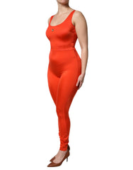 Dolce & Gabbana Orange Sleeveless Bodycon Jumpsuit Dress - IT38 | XS - One-Pieces