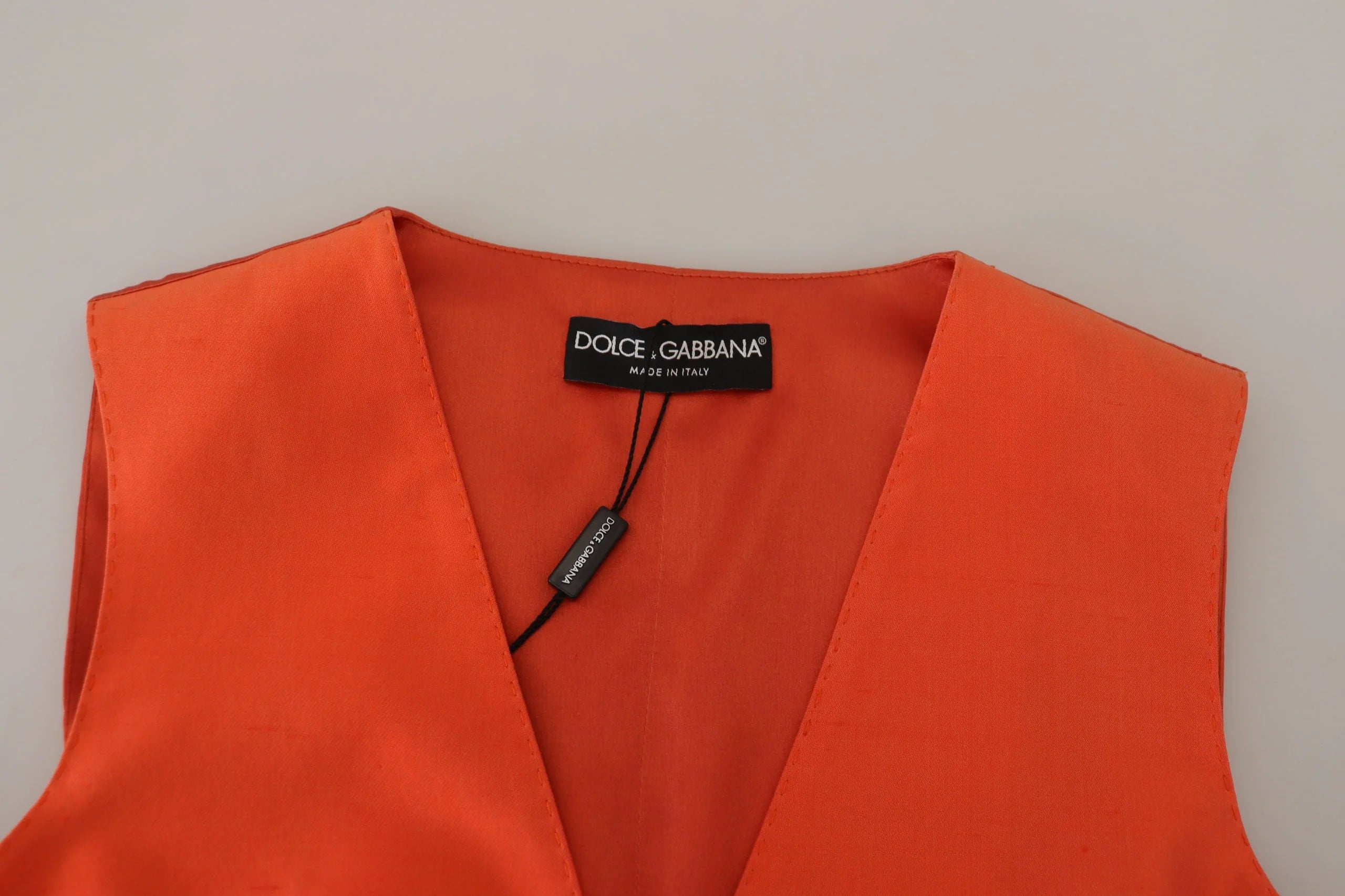 Dolce & Gabbana Orange Sleeveless Waistcoat Cropped Vest Top - IT40|S - Vests