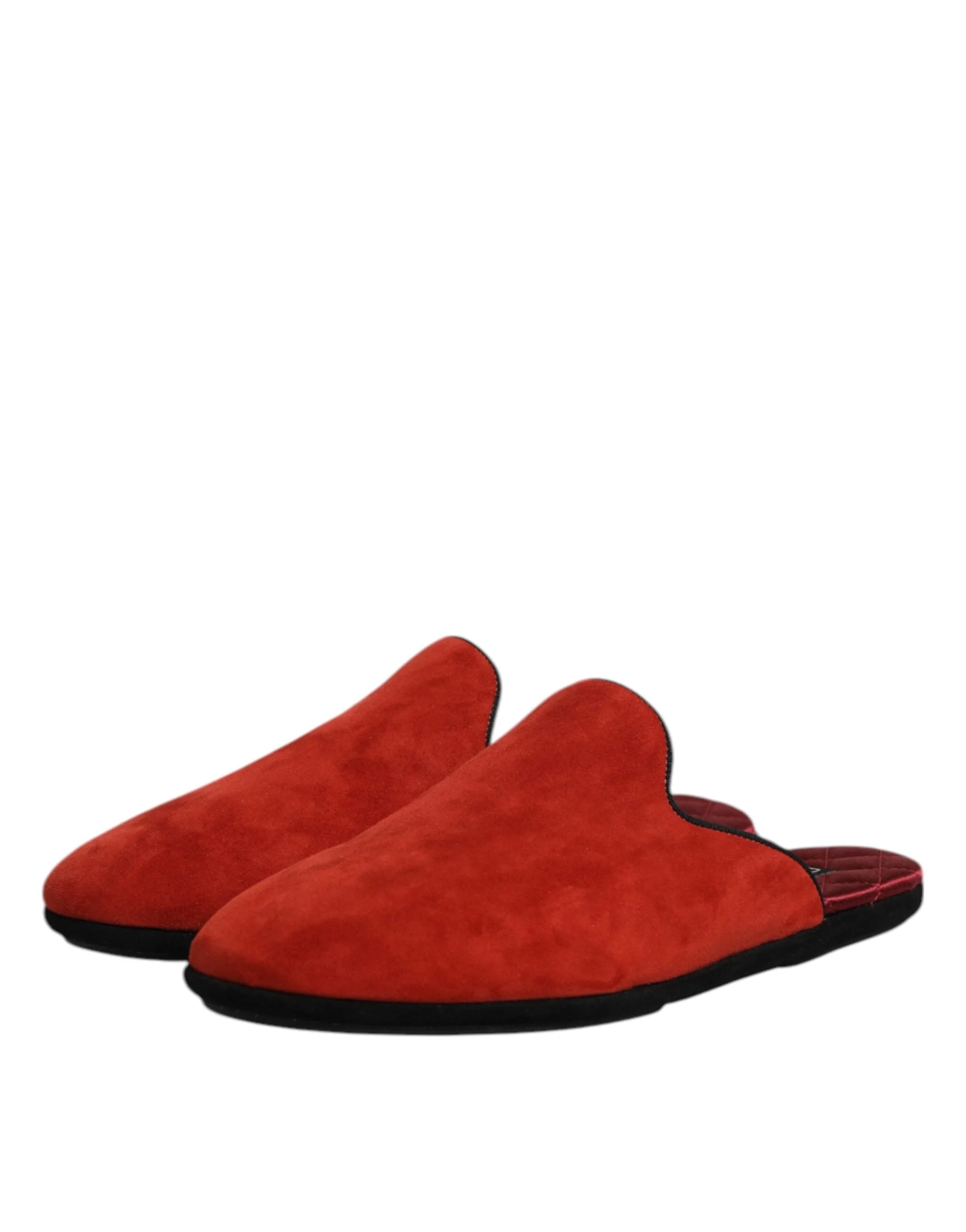 Dolce & Gabbana Orange Suede Slides Flat Slipper Shoes - EU40/US7 - Sandals