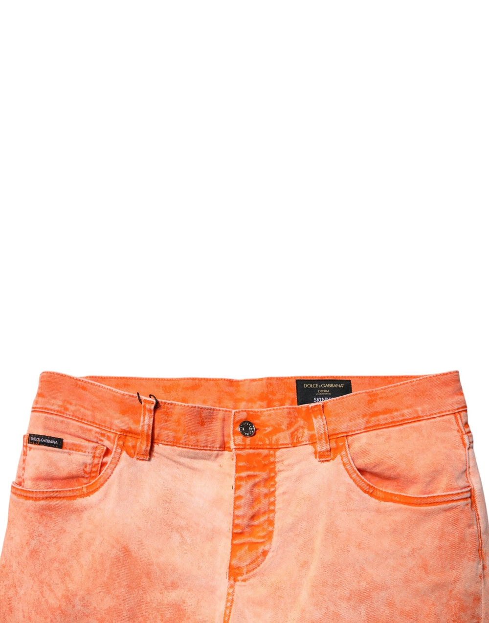 Dolce & Gabbana Orange Tie Dye Cotton Skinny Men Denim Jeans - IT50 | L - Jeans