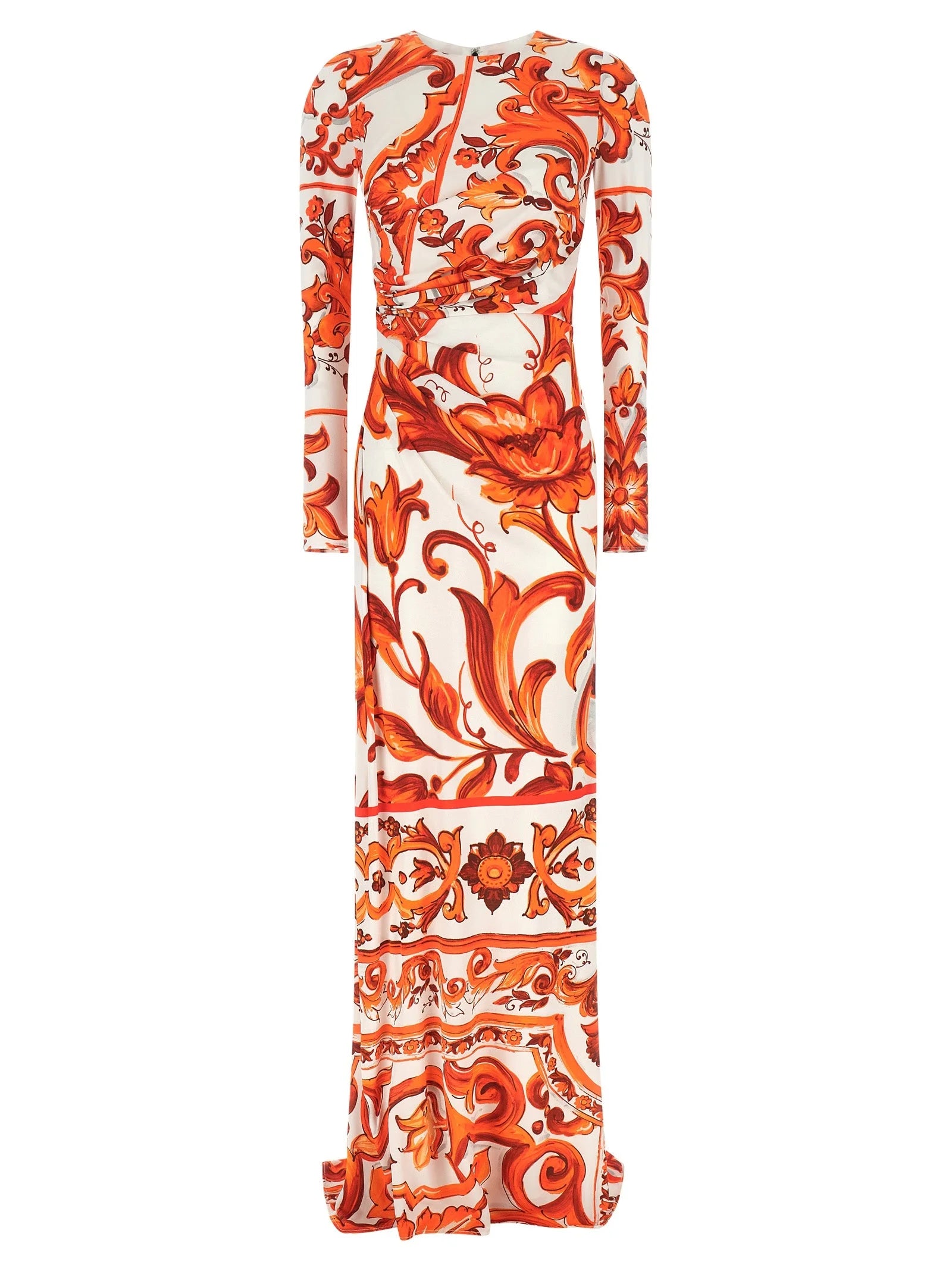 Dolce & Gabbana Orange Viscose Long Dress