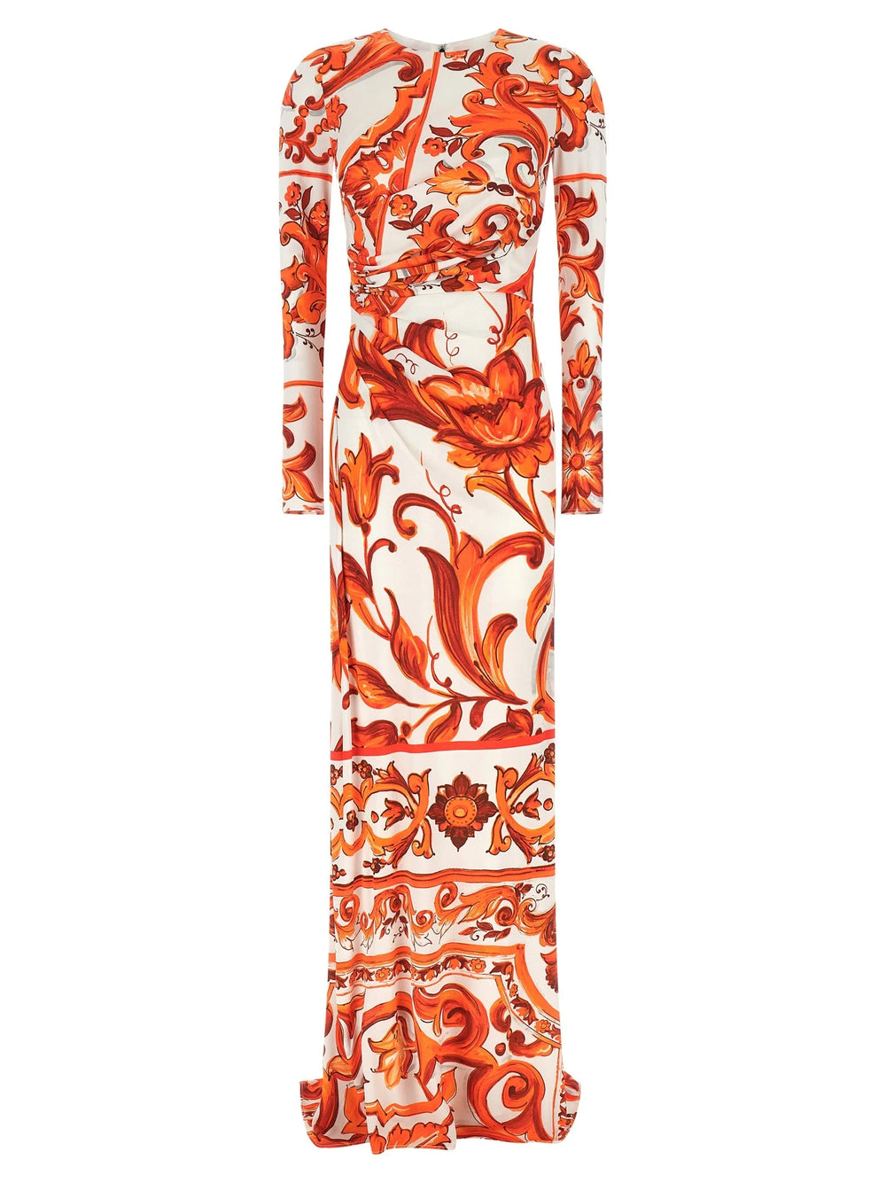Dolce & Gabbana Orange Viscose Long Dress